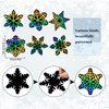 Whaline 120Pcs Christmas Snowflake Scratch Paper Art Rainbow DIY Scratch Art Set Magic Scratch Paper Off Cards with 120Pcs Ribbons and 60Pcs Wooden Styluses for Winter Crafts Ornaments Party Games