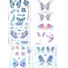 6 Pack Face Temporary Tattoo Waterproof Funny Makeup Tattoo Stickers on Face Eye Mouth Forehead Body Gradient Butterfly Wing Tattoo Eye Makeup DIY Stage Sticker
