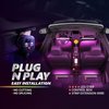 OPT7 Aura Pro Interior Car Lights with Smart App Control, Color Change, Music Sync Inside Ambient Lighting Kit, Car LED Lights Under Dash Accessories, Charger Adapter 12V, 4pc Single Row LED Strip