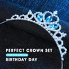Molain 2 Pcs Princess Crown Tiara, Girls Headband Hair Hoop Tiara Rhinestone Crystal Pearl Tiara, Tiara Head Crown for Women Girls Wedding Prom Party (Style B)