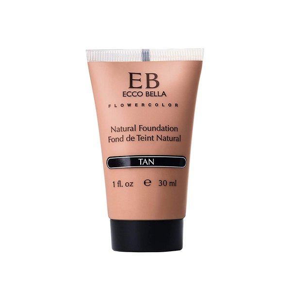 Ecco Bella Liquid Foundation Makeup - Lightweight, Buildable Coverage - Hydrating Foundation - Clean Foundation Makeup, Vegan - Protects & Hydrates Skin - Tan
