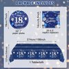 Blue 18th Birthday Decorations for Boys Girls Navy Blue Silver Happy 18th Birthday Napkins Tablecloth Plates for 18th Birthday Anniversary Party Supplies Year Old Party Decorations
