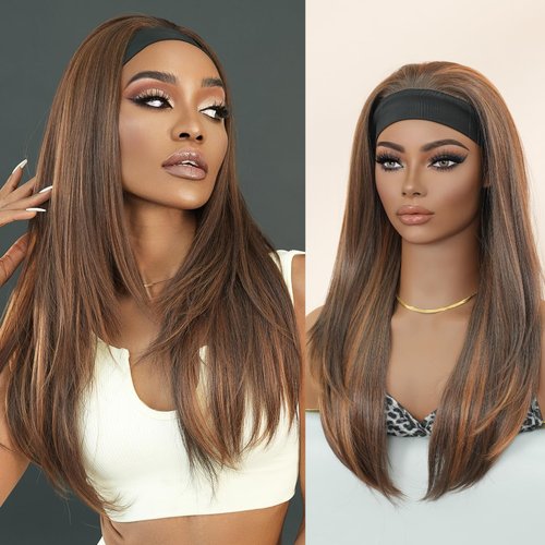 7JHH WIGS Headband Honey Blonde Wig for Black Women 26in Long Straight Layered Glueless Wigs 160 Density Yaki Straight High Natural Hair Soft and Gorgeous Straight wigs for White Women Daily Used