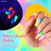 Born Pretty Nail Polish Set, Quick Dry Neon Nail Polish 6 Bright Colors 0.34oz Fluorescent Nail Lacquer Non Gel Finger Nail Polish Kit Valentine's Gift 6PCS 10ML