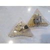 Generic Clear transparent triangle bronze design hair claw clip for medium fine hair (Color: Gold design), 1 Count (Pack of 1)