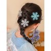 8PCS Snowflake Hair Clip Blue White Christmas Hair Accessories for Women Xmas Bow Hair Clip Festive Snowflake Hairpins Holiday Hair Accessory Party Gifts