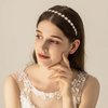 Ammei Headpiece Bridal Headpiece Wedding Headband with Crystal and Hair Accessories (Gold)