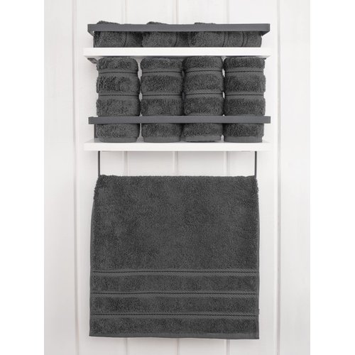 American Soft Linen Luxury Hand Towels for Bathroom, 100% Cotton Turkish 4 Piece Hand Towel Set, 600 GSM Hand Face Towels for Kitchen, Dark Gray Hand Towels