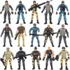 Nasidear 14 Pack Army Men and SWAT Team Soldiers Action Figures,Soldiers Action Figures Playset with 14 Design Military Weapons Accessories, for Kids Child Boys Girls