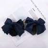 Professional Hair Bun Cover Net Snood Hairnet Bowknot Lace Barrette Hair Clip Hair Accessories For Womens Nurse Stewardess Clips and Barrettes (Blue)