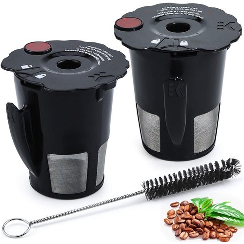 My K Cup Reusable Coffee Pods Filter Fit for Keurig 2.0 K200 K250 K300 K350 K400 K450 K460 K475 K500 K550 K560 K575 Brewers Pack of 2 119367 with Cleaning Brush SIZE:2.5 * 2.4