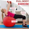 Fitvids Anti-Burst and Slip Resistant Exercise Ball Yoga Ball Fitness Ball Birthing Ball with Quick Pump, 2,000-Pound Capacity, Red, 18-inch, S