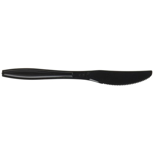 Fineline settings Disposable Plastic Knives | Black | Flairware Collection | Pack of 100 Knife, 8 inches