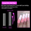 XXL No C Curve Nail Tips for Acrylic Nails Professional, 600PCS Clear Tapered Square Nail Tips Straight Flat Nails Tips, Extra Long Half Cover Acrylic Nail Tips for Nail Salon and DIY Nail 12 Sizes