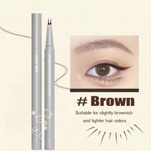 GHFCZOO 2Pcs Dual-Tip Lower Eyelash Pencil, Waterproof Anti-Smudge Bottom Lash Pen, Ultra-Slim Dual Pronged Liquid Eyeliner, 3D Natural Under Lash Liner for Eye Makeup (Brown*2pcs)