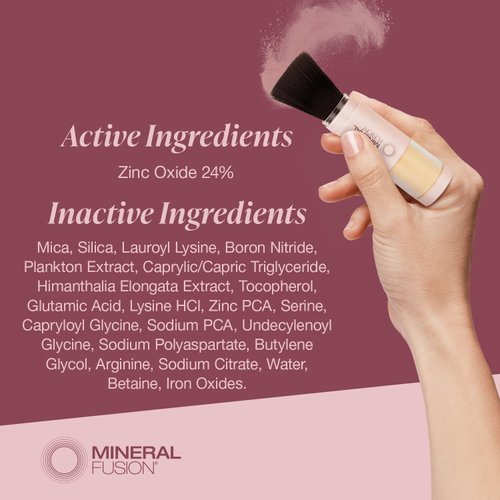 Mineral Fusion Face Sunscreen, SPF 30 Setting Powder, Brush-On Sun Defense, 0.14 Ounce (Pack of 1) UVA/UVB Sun Protection Facial Sunscreen, Zinc Oxide Mineral Sunscreen, Translucent Matte Finish