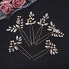 Oriamour Bridal Wedding Crystal Hair Pins Wedding Hair Accessories for Women and Girls Pack of 6 (Gold)