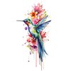 Dopetattoo 6 Pcs Colorful Hummingbird Flowers Temporary Tattoos Hands Party Favors for Kids Fake Face Tattoos