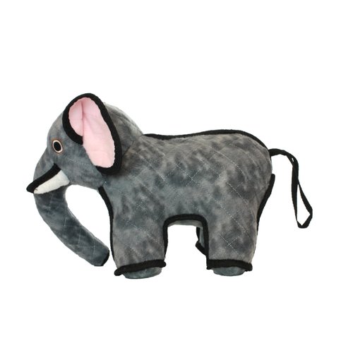 TUFFY - World's Tuffest Soft Dog Toy- Zoo Elephant -Multiple Layers. Made Durable, Strong & Tough. Interactive Play (Tug, Toss & Fetch). Machine Washable & Floats.