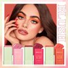 Tiejdhr Multi-Use Makeup Blush Stick Send for Makeup Brush, Waterproof & Moisturizer Beauty Tinted Solid Blush Stick, Facial Contouring Highlight & Brighten Face Stick (#02 Orange)