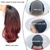 LOLYDEER 1B99J Red Synthetic Lace Front Wig 18 Inch Body Wave Lace Front Wigs 13X6 Glueless Lace Frontal Wigs Dark Root Red Wigs For Women Pre-plucked With Baby Hair Wavy Free Part Lace Wigs