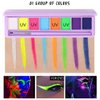 Go Ho 8 Colors Water Activated Eyeliner Palette,High Pigment Bright Vibrant Fluorescent Rainbow Colorful Eye/Face/Body Paint,Matte and UV Paint Graphic Eyeliner with Brushes-01