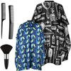 5 Pieces Salon Barber Cape Sets Hair Cutting Salon Styling Cape Hairdresser Haircut Apron Gown Neck Duster Brush and Hair Cutting Rat Tail Comb for Men Women Kid Children Hairdressing