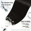 Moresoo Microlink Hair Extensions Human Hair 22 Inch Beaded Hair Extensions Human Hair Color #1B Off Black Hair Extensions Microbead Hair Extensions Human Hair 50G/50S Extensions Human Hair Natural