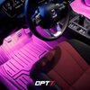 OPT7 Aura Interior Car Lights with Remote Control, Color Change, Music Sync Inside Ambient Lighting Kit, LED Lights for Car Truck Under Dash Accessories, Charger Adapter 12V, 4pc Single Row LED Strip