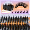 Super Dark Lash Clusters 8-18mm Mega Cat Eye Lashes Kit Silk material Durable Cotton Band D Curl Thick Volume Eyelash Clusters Waterproof 144Pcs DIY Lash Extensions Kit by Hiklasy