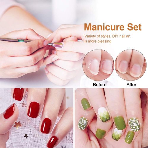 Cuticle Trimmer with Cuticle Pusher - 4 Pack Stainless Steel Nail Clippers Set, Dead Skin Cuticle Cutter Nippers, Manicure Tools for Shiny Nail