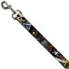 Dog Leash Dead Men Tell No Tales Black 4 Feet Long 0.5 Inch Wide
