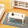 SAMCAMI Miniature Dollhouse Furniture 1 12 Scale - Wooden Dollhouse Furniture Set for Dollhouse Living Room - Doll House Furniture Incl Sofa, TV Cabinet, Coffee Table and Other Accessories (White)