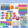 72 Pcs Gone Fishing Party Coloring Book with Crayons Bulk,Summer Fishing Party Favors Goodie Bags Fillers,Little Fisherman Birthday Party Supplies Face Stickers Tattoo Prizes Gift for Summer Party