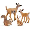 UANDME Forest Animals Figures, Woodland Creatures Figurines, Miniature Toys Cake Toppers (Deer Family, Fox, Rabbit, Squirrel)