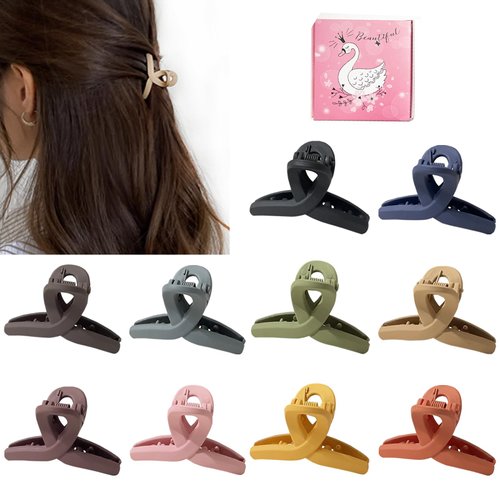 Small Hair Clips for Women Girls, 1.5" Mini Hair Claw Clips for Thin Hair, Matte Non-slip Small Claw Hair Clips, 10 PCS Hair Jaw Clips with Gift Box