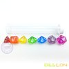 Bescon Colorful Unicorns Rainbow Sparkled Polyhedral D&D Dice Set of 7 RPG Role Playing Game Dice 7pcs Set