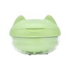 Cute Retainer Case with Removal Tool and Mirror, Compact Bath Cup with Strainer Tray for Partial Denture, Leakproof Soaking Container for Aligners, Mouth Guards, Night Guards, Veneers (Green, Eared)