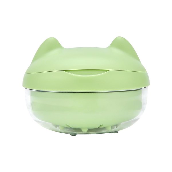 Cute Retainer Case with Removal Tool and Mirror, Compact Bath Cup with Strainer Tray for Partial Denture, Leakproof Soaking Container for Aligners, Mouth Guards, Night Guards, Veneers (Green, Eared)