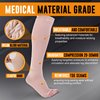 Doc Miller Open Toe Compression Socks, 20-30 mmHg, Toeless, Support Circulation, Shin Splints, Calf Recovery, Post Op, Knee High, Medical Grade, Red Socks, Medium Size for Tall Men & Women, Pair