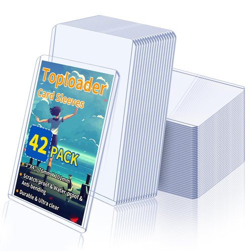 3" x 4" Card Sleeves, Top Loaders for Cards, 42 Count Baseball Card Protectors Hard Plastic, Sports Card Sleeves, Clear Card Holder for Collectible Trading Cards Sports Cards