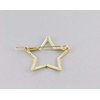 Gold star barrette outline shape metal hair clip barrette gold shiny clip