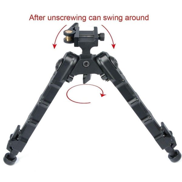 Outdoor Tactical QD Bipod Black Tactical Bipod 6-9 Inches for Fast Expansion and Adjustable Stability