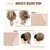CINHOO Messy Bun Hair Piece for Women with Claw Clip Hair Extensions Dark brown Bun,Curly Wavy Hair Bun Clip in Claw Chignon Ponytail Hairpieces with Long Beard Tousled Updo Hair Extensions(8/27)