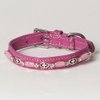 XX-Small Beaded Rhinestone Soft Napa Leather Padded Utopia Dog Collar, Fits Neck Size 8" - 10"