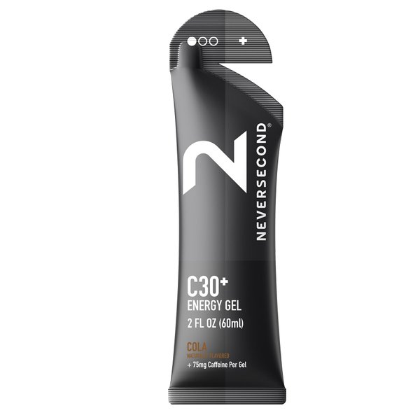 Neversecond C30+ Energy Gel + Caffeine, Performance Nutrition & Hydration, Never2 Energy Gel for Triathlons, Ironman, Cycling & Marathons (Cola Flavor, 12-Count Pack)