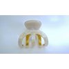 Generic Medium white iridescent gold tone textured acrylic and metal hair claw clip
