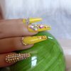 ZYBUXY 24pcs lemon yellow press on nails long coffin Fake Nails Acrylic wedding nails for bride Ballet False Nails for Women and Girls