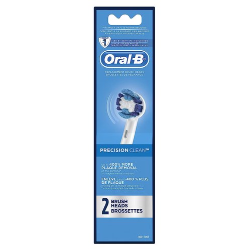 Oral-B Precision Clean Electric Toothbrush Replacement Brush Heads Refill, 2ct