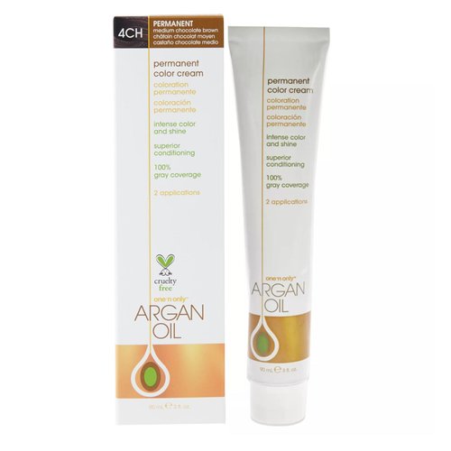 One n Only Argan Oil Permanent Color Cream - 4CH Medium Chocolate Hair Color Unisex 3 oz